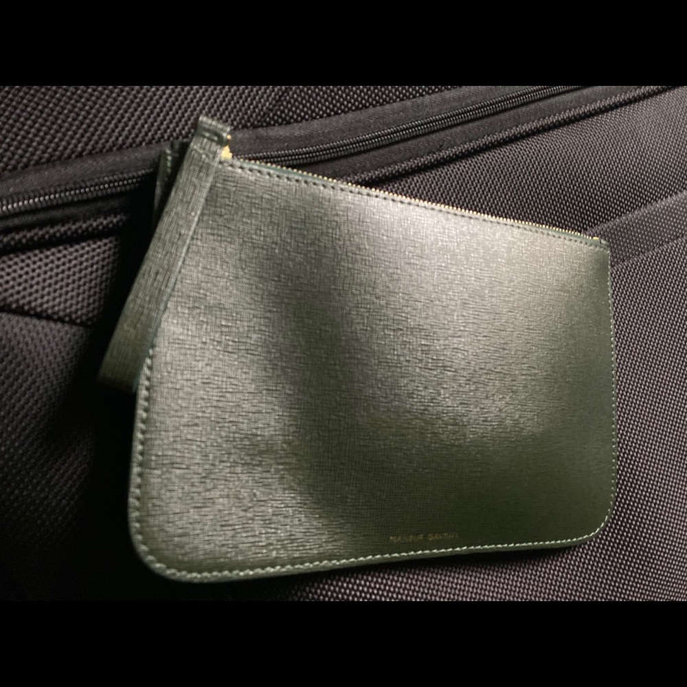 MANSUR GAVRIEL RARE ATTACHÈ ARMY CARGO GREEN LEATHER Wristlet LUX - Picture 10 of 10